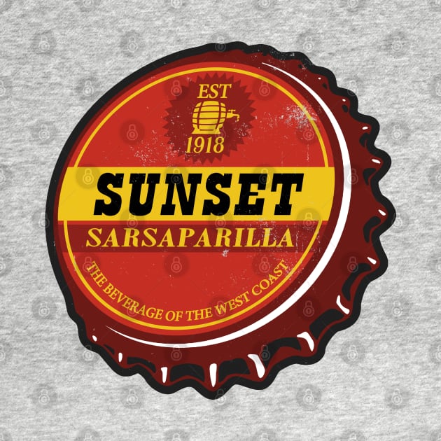 Vintage Sunset Sarsaparilla Root Beer Bottlecap by StudioPM71